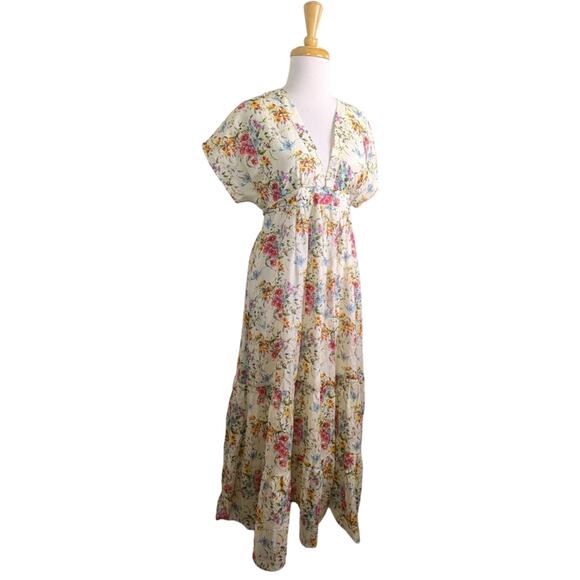 Daughters of the Revolution Floral Maxi Dress XS Boho Cottagecore Feminine Tier - Picture 3 of 11
